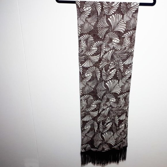 Fringed duster and scarf set in brown and golds.One size NWT - Picture 4 of 5